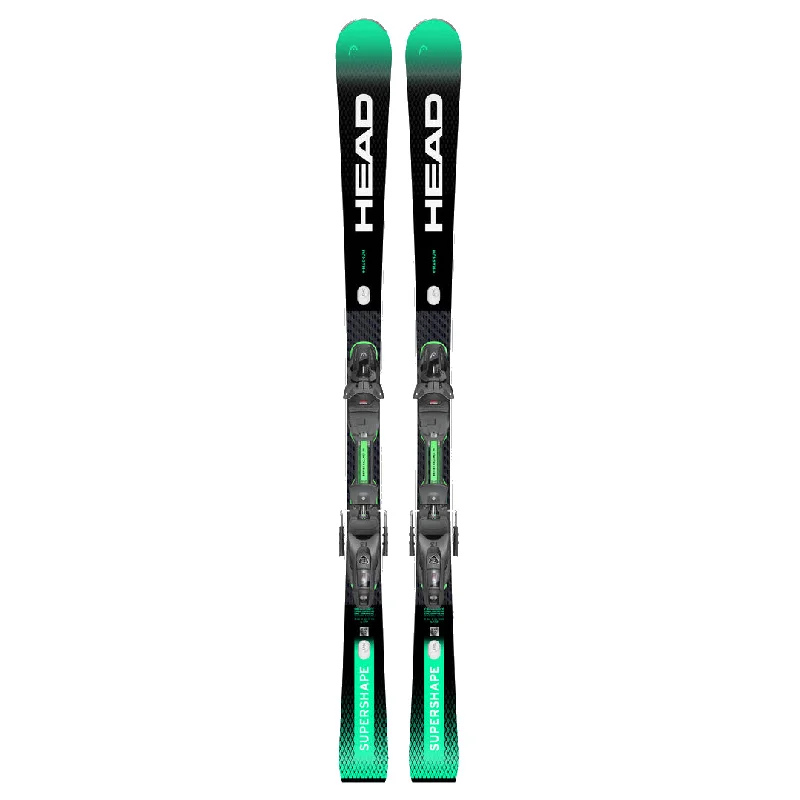 Skis for aggressive skiing in all snow conditions-Head Unisex SUPERSHAPE E-MAGNUM Skis with PRD 12 GW Bindings 2025