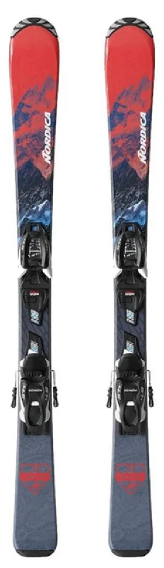 Skis for achieving perfect turns in fast-moving snow-Nordica Junior's Team AM Skis wIth 4.5 FDT Bindings 2024