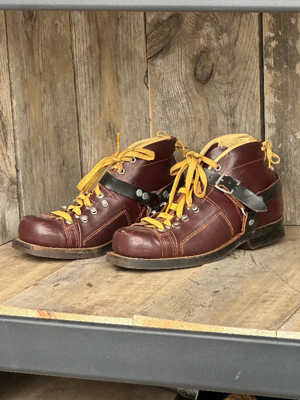 ski boots for flexible skiing-Vintage Leather Ski Boots