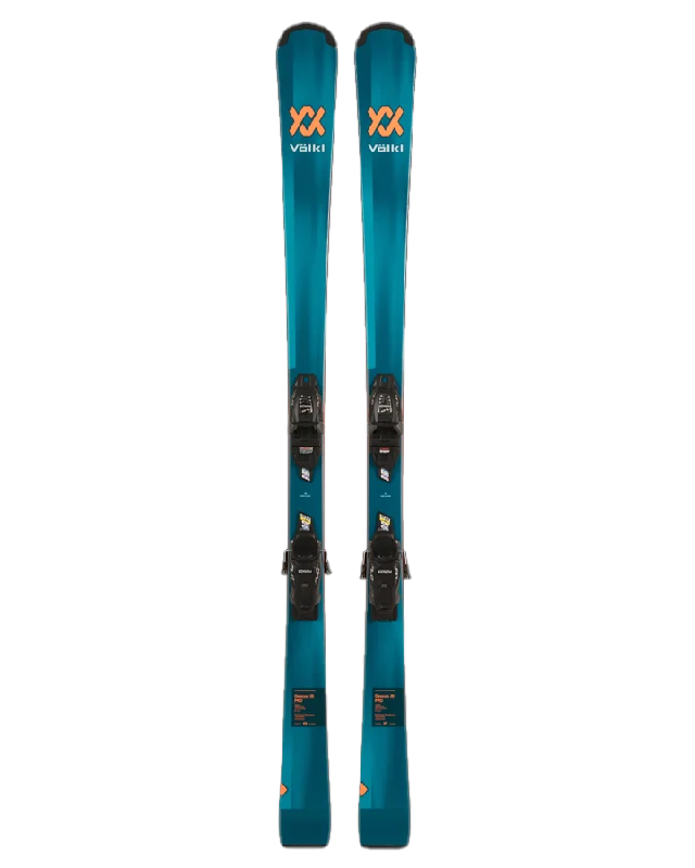 Skis for ultimate edge hold on icy patches-Volkl Deacon Jr Pro Snow Skis + Marker 7.0 VMotion Jr Bindings - 2024