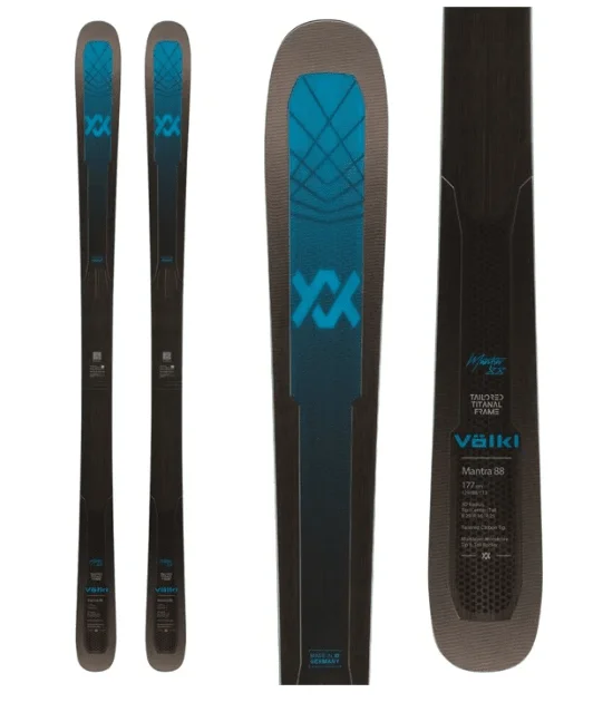 Skis for wide terrain coverage in the backcountry-Volkl Men's Mantra 88 Skis 2025