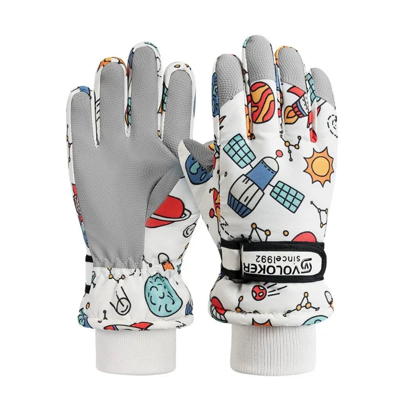 womens designer gloves for a sophisticated style-VOLOKER Kids Cartoon Gloves