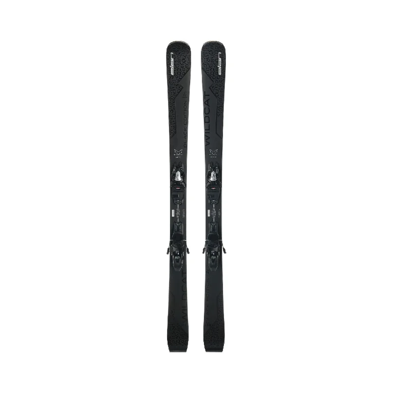 Skis for smooth and responsive rides on groomed slopes-Elan Wildcat 86C Black Edition System Skis with ELX 11 Bindings 2025